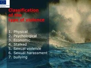 Classification of the type of violence