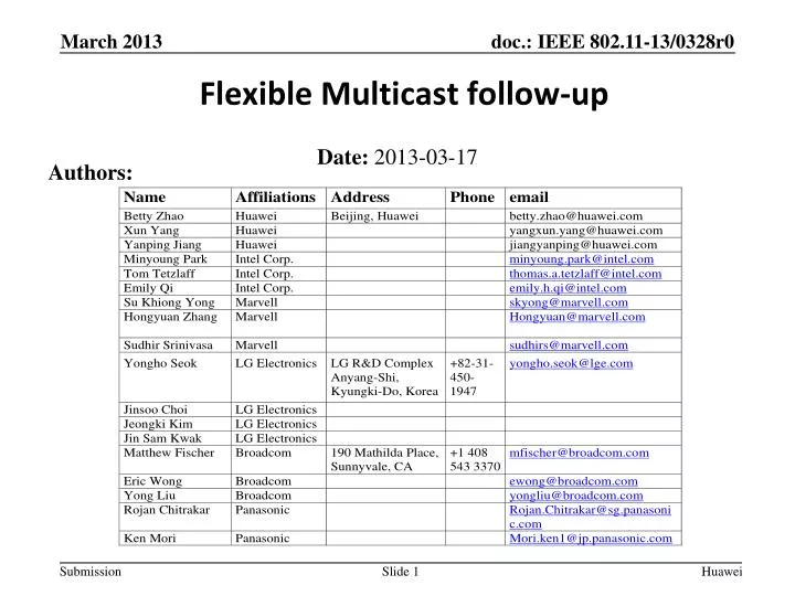 flexible multicast follow up