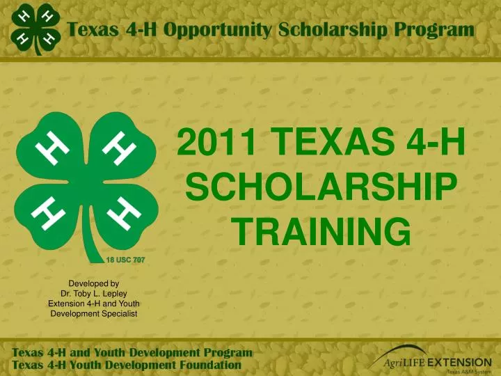 2011 texas 4 h scholarship training