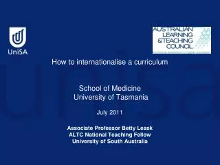 How to internationalise a curriculum?