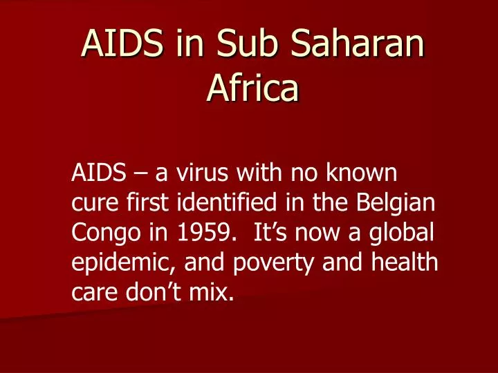 aids in sub saharan africa