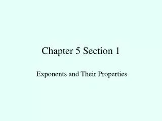 chapter 5 section 1