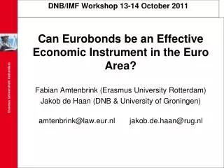 DNB/IMF Workshop 13-14 October 2011