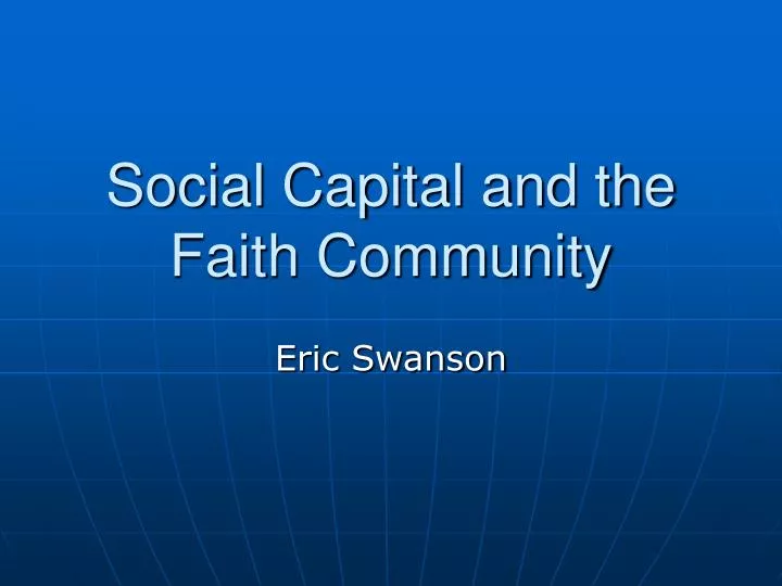 social capital and the faith community
