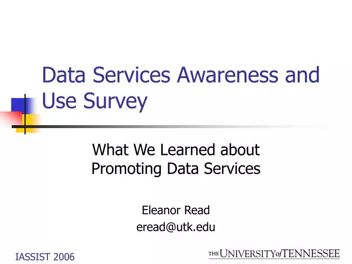 data services awareness and use survey