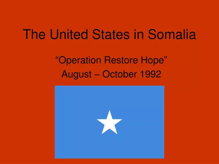 the united states in somalia