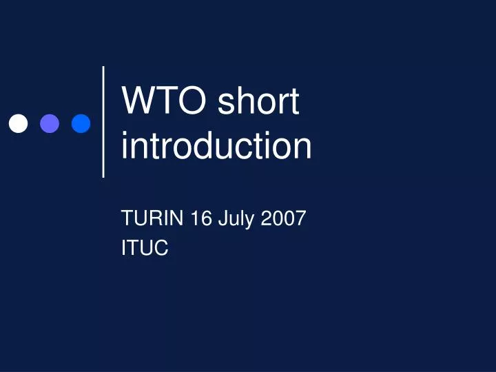 wto short introduction