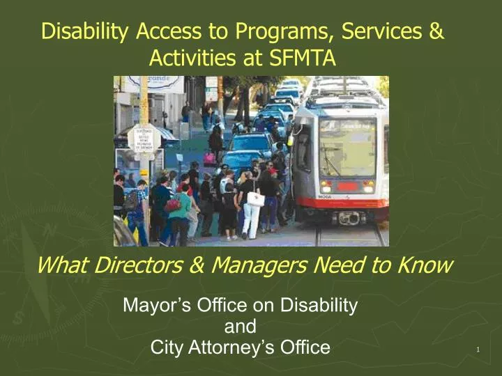 disability access to programs services activities at sfmta what directors managers need to know