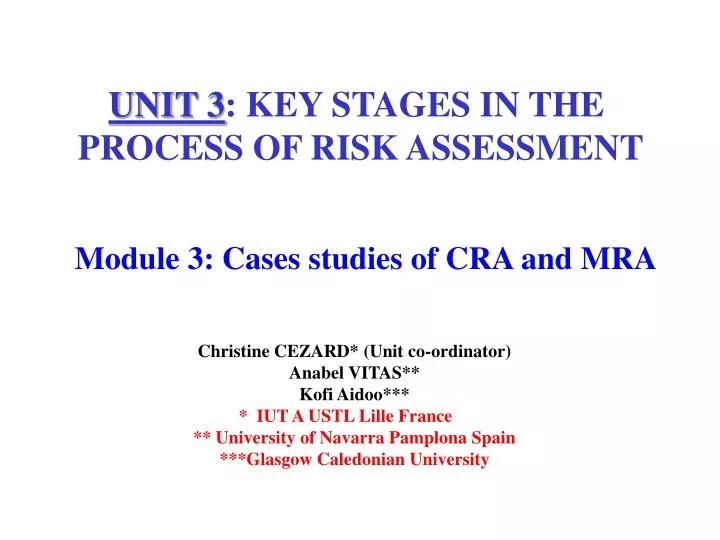 module 3 cases studies of cra and mra