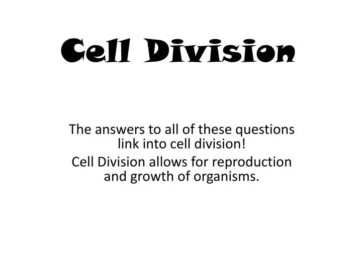 cell division