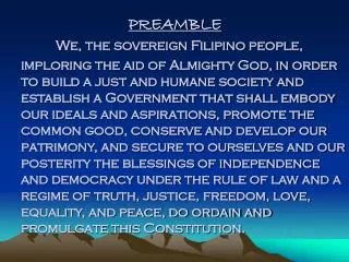 Meaning of PREAMBLE