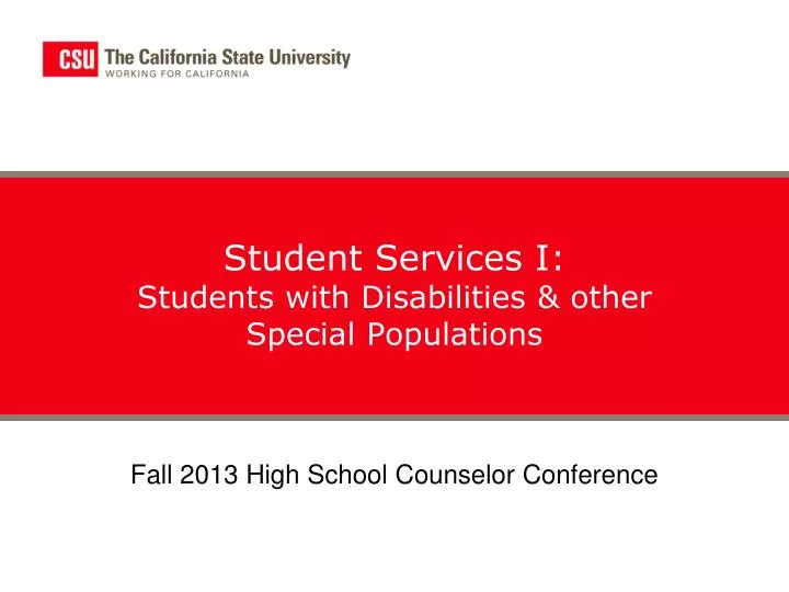 student services i students with disabilities other special populations