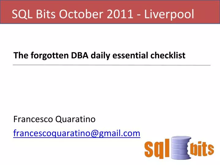 sql bits october 2011 liverpool