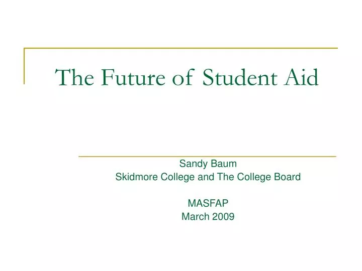 the future of student aid