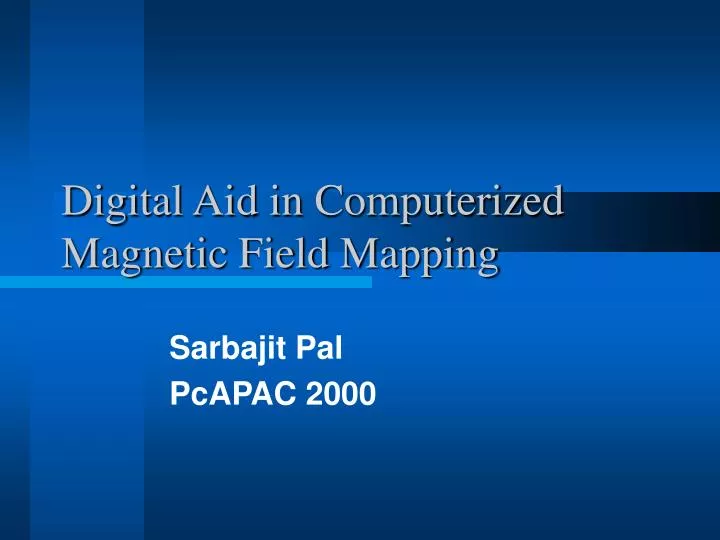 digital aid in computerized magnetic field mapping
