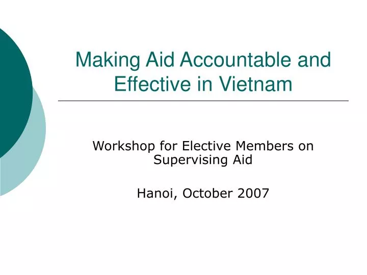 making aid accountable and effective in vietnam