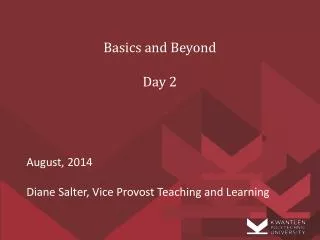 Basics and Beyond Day 2