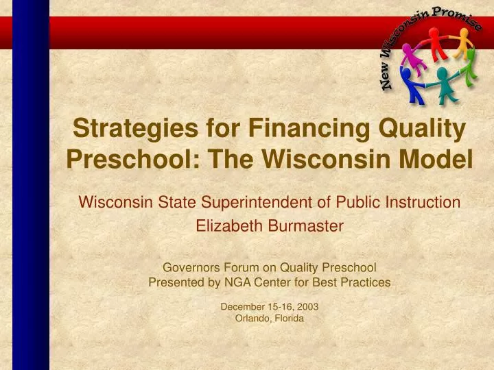 strategies for financing quality preschool the wisconsin model