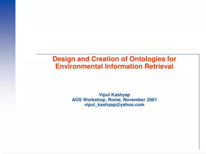 design and creation of ontologies for environmental information retrieval