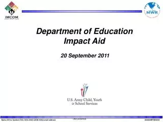 Department of Education Impact Aid 20 September 2011