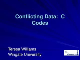 Conflicting Data: C Codes