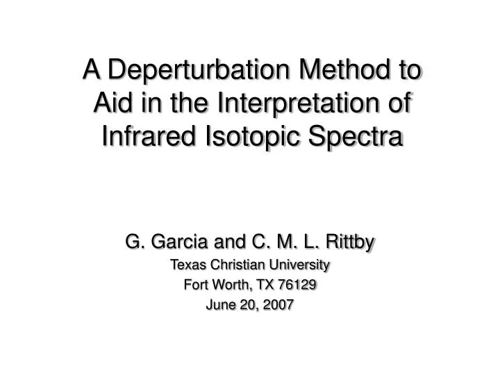 a deperturbation method to aid in the interpretation of infrared isotopic spectra