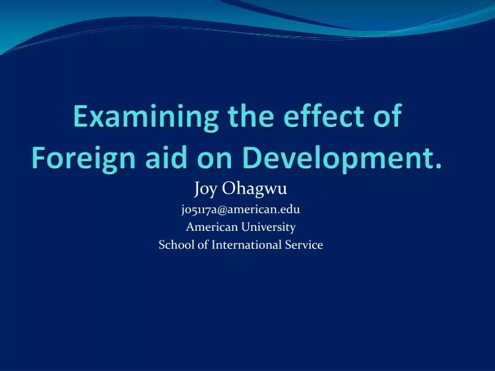 examining the effect of foreign aid on development