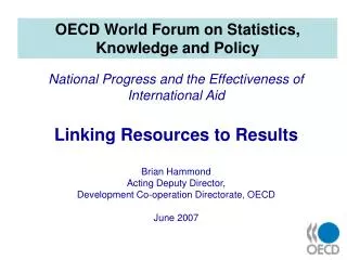 OECD World Forum on Statistics, Knowledge and Policy