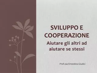 sviluppo e cooperazione