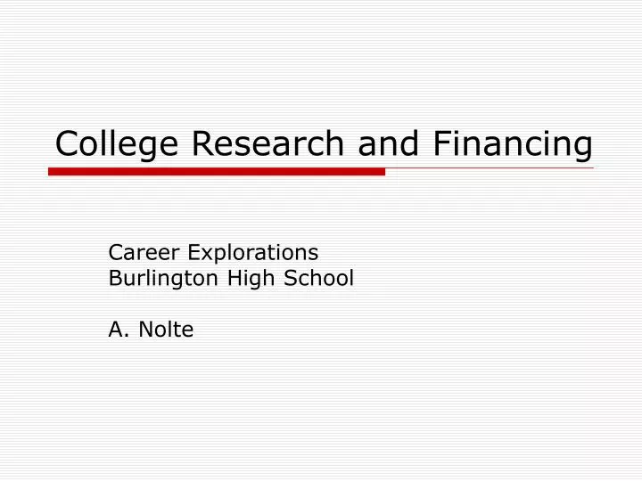 college research and financing