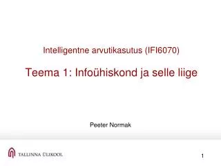 intelligentne arvutikasutus ifi6070 teema 1 info hiskond ja selle liige