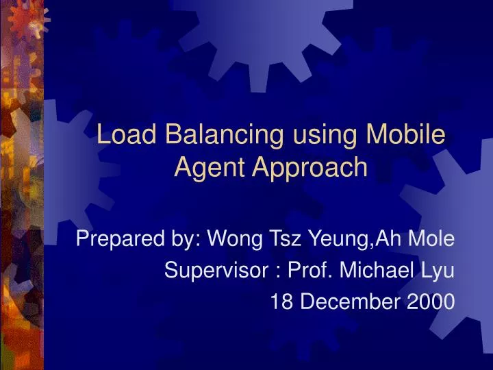 load balancing using mobile agent approach