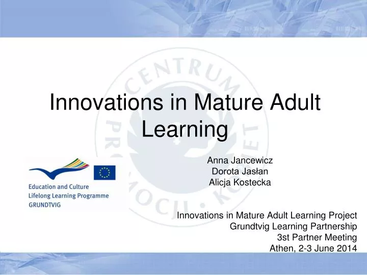innovations in mature adult learning