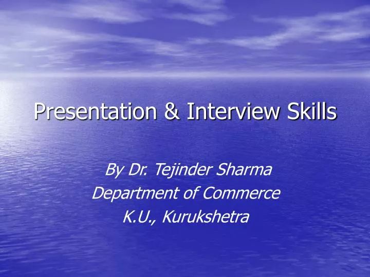 presentation interview skills