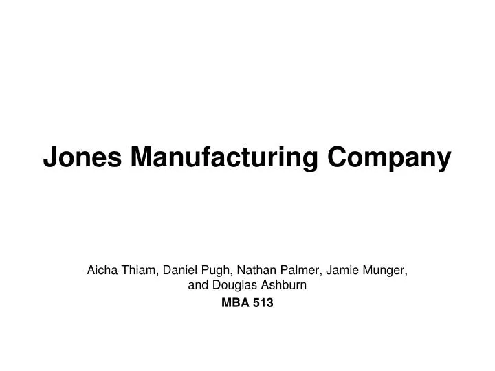 jones manufacturing company