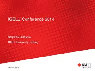 IGELU Conference 2014