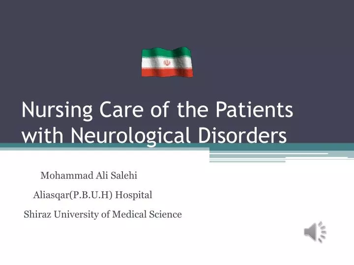 nursing care of the patients with neurological disorders