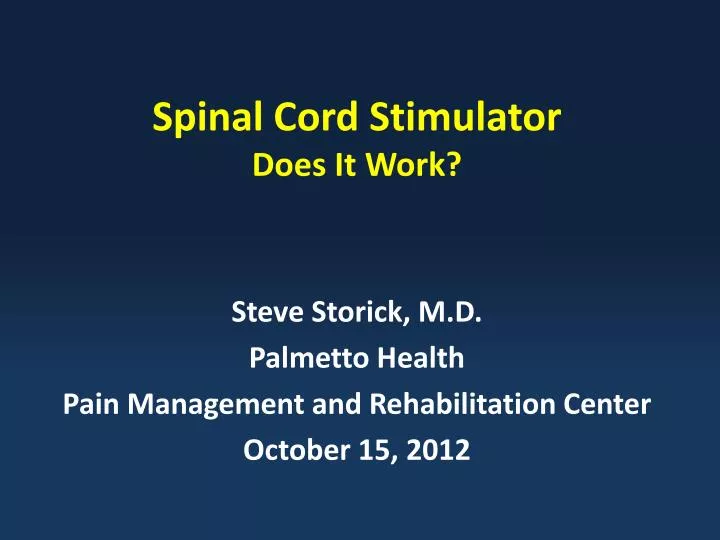 spinal cord stimulator does it work