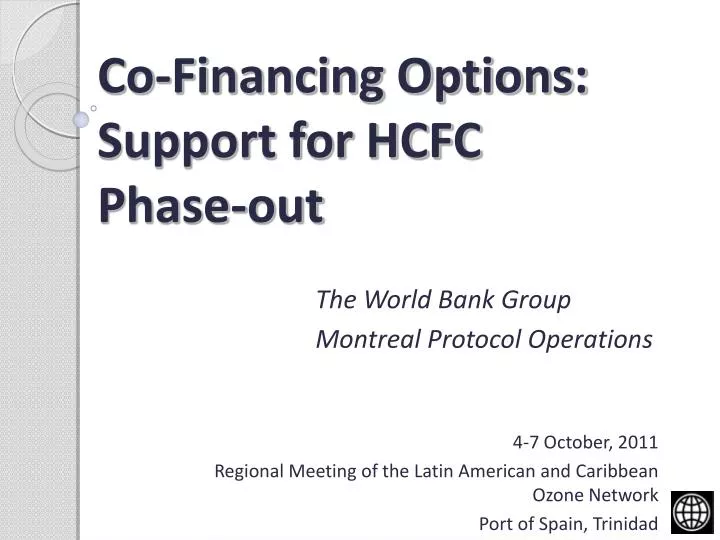 co financing options support for hcfc phase out