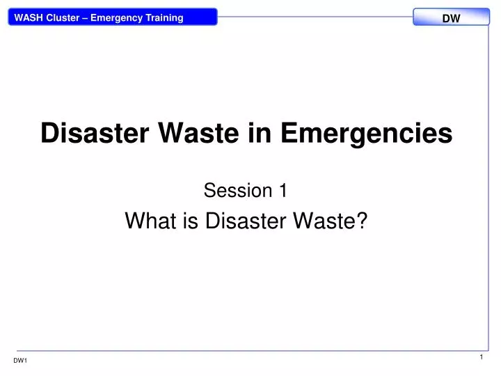 disaster waste in emergencies