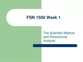 FSN 1500 Week 1