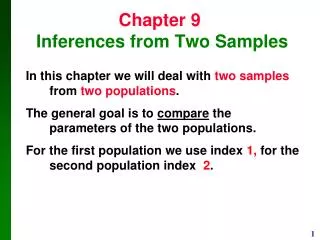 Chapter 9 Inferences from Two Samples