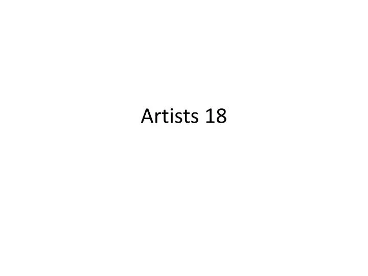 artists 18