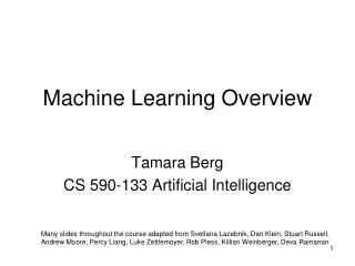Machine Learning Overview