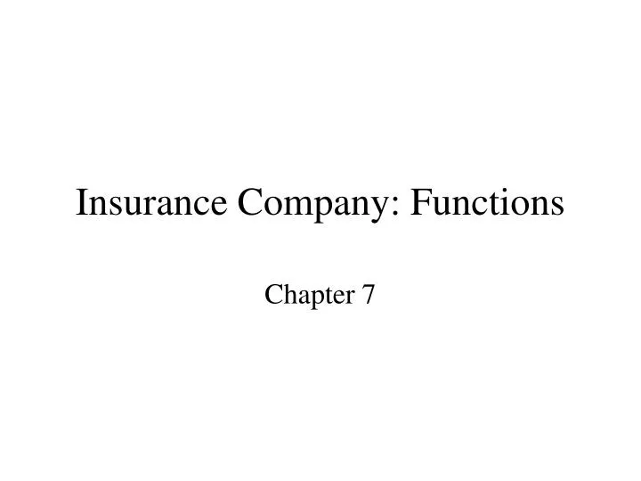 insurance company functions