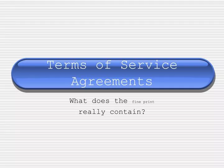terms of service agreements