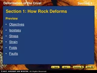 Section 1: How Rock Deforms