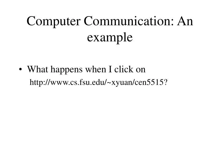 computer communication an example
