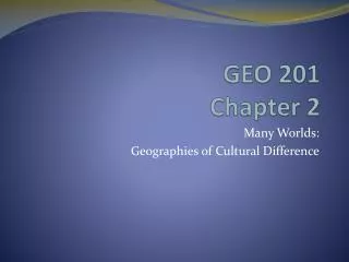 GEO 201 Chapter 2