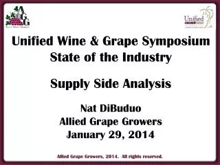 Unified Wine &amp; Grape Symposium State of the Industry Supply Side Analysis Nat DiBuduo